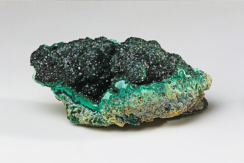 Stripet grønt malakittmineral